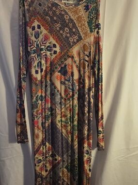 NATURAL LIFE Cream Floral Boho Print Maxi Dress - Multicolor